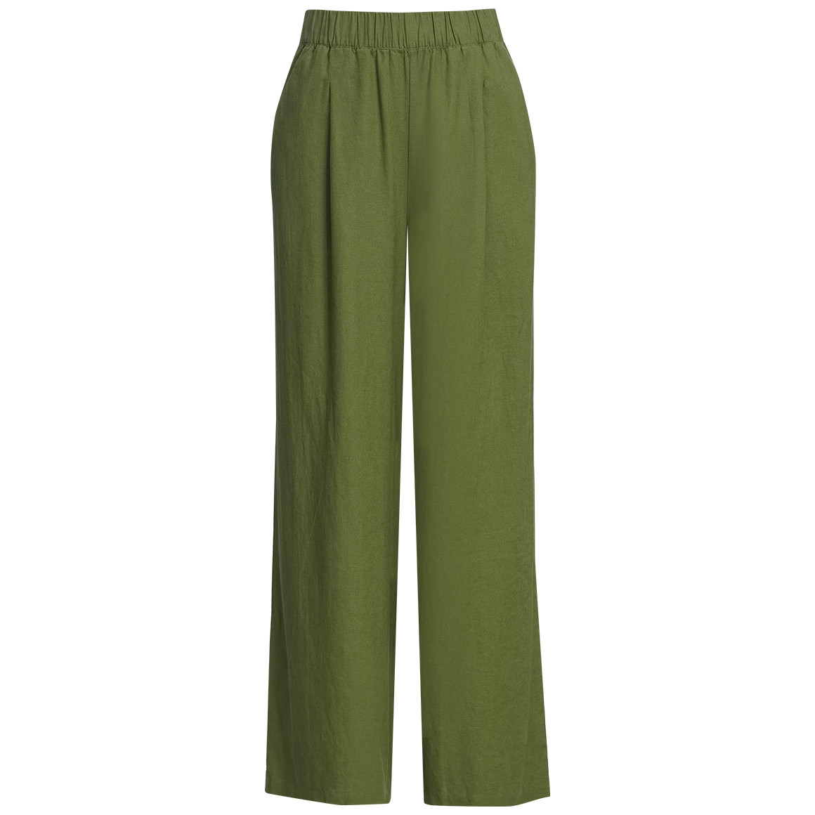 Damen Leinenhose im Wide-Leg-Style