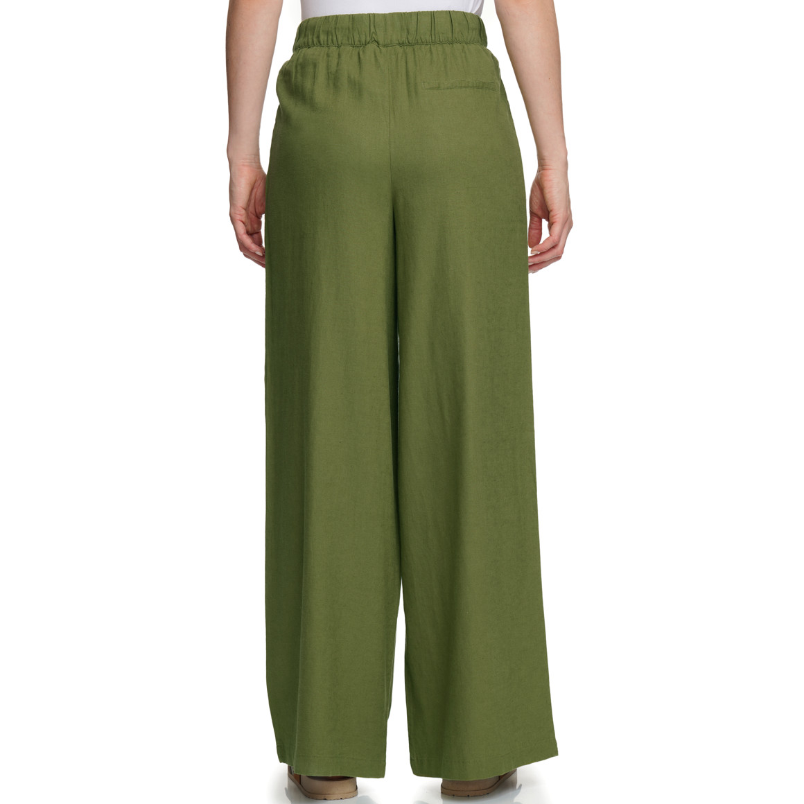 Damen Leinenhose im Wide-Leg-Style