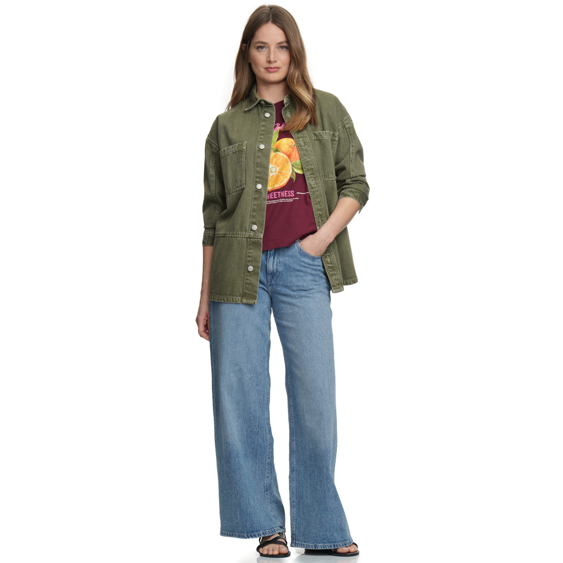 Damen Wide-Leg-Jeans im 5-Pocket-Style