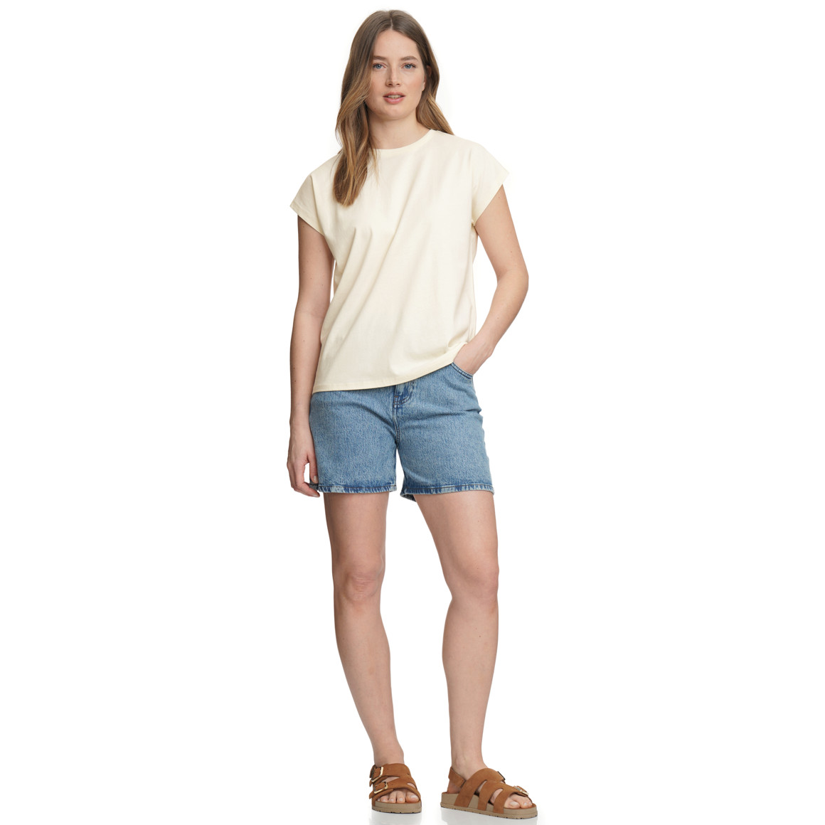 Damen T-Shirt mit überschnittenen Ärmeln