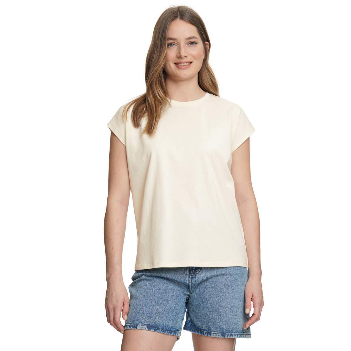 Damen T-Shirt mit überschnittenen Ärmeln