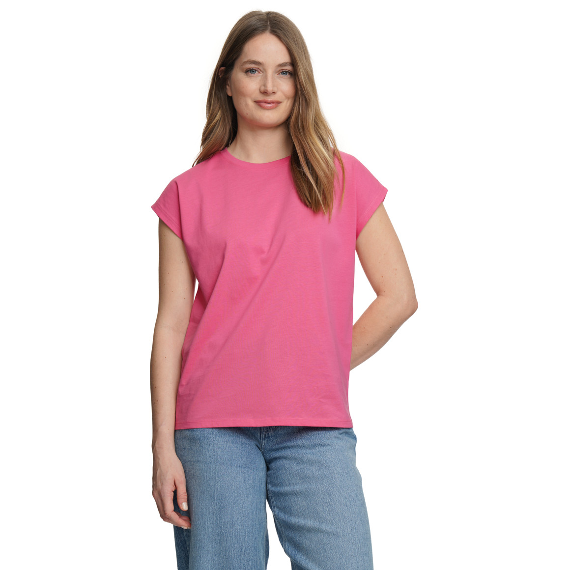 Damen T-Shirt mit überschnittenen Ärmeln