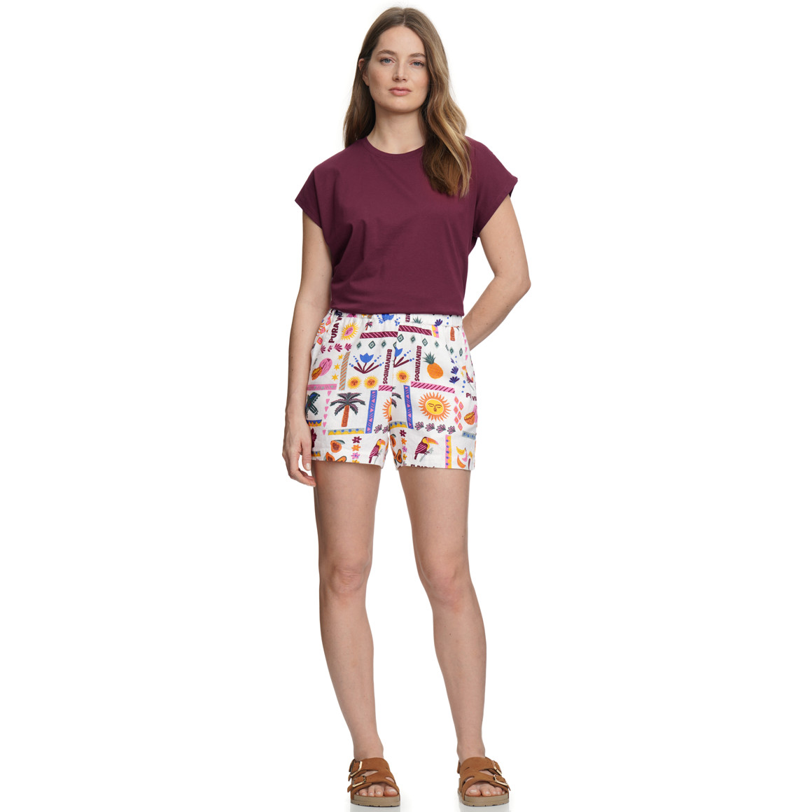 Damen T-Shirt mit überschnittenen Ärmeln