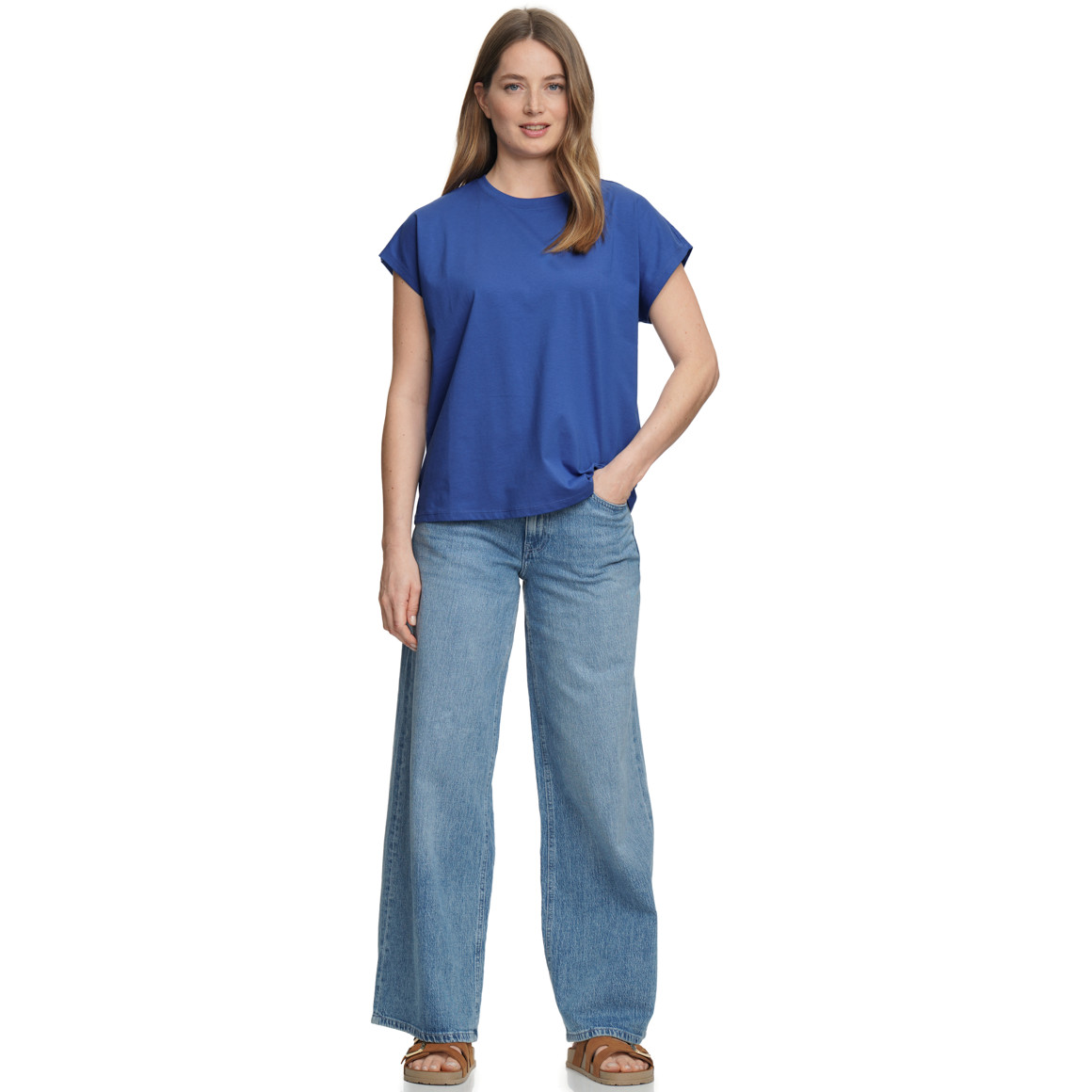 Damen T-Shirt mit überschnittenen Ärmeln