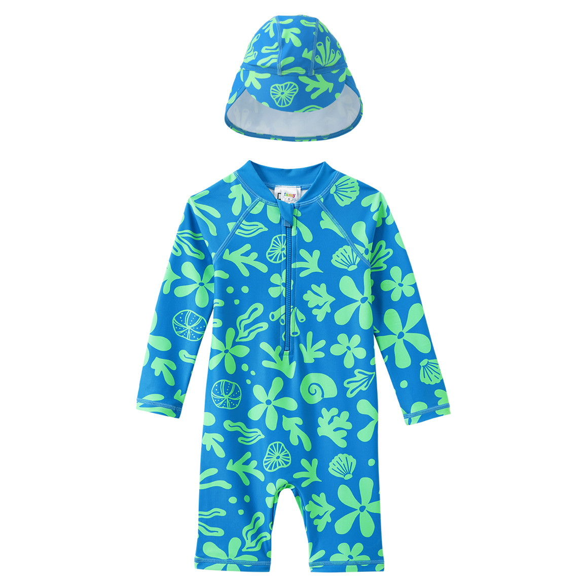Baby UV-Set mit Badeoverall und Kappe UPF60