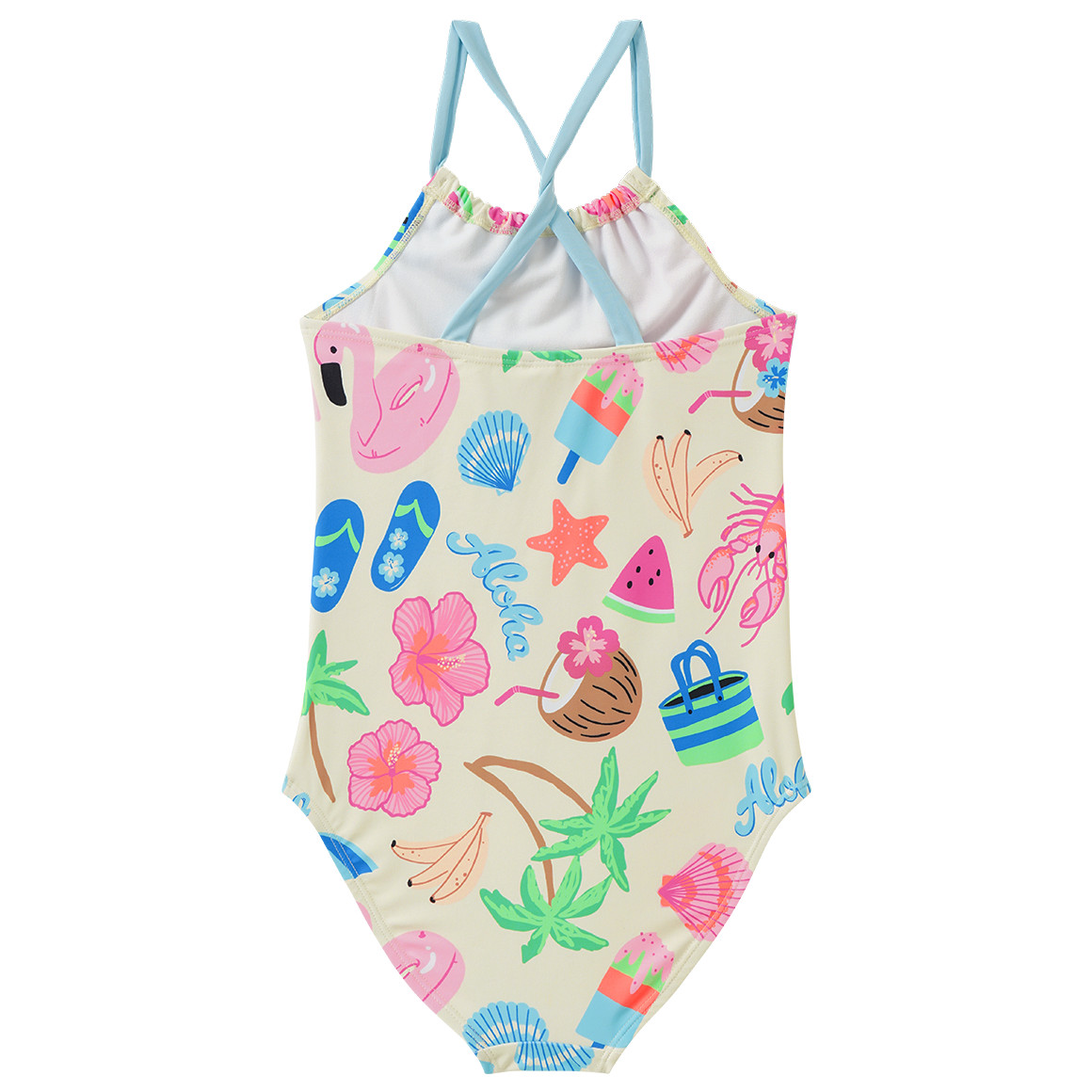 Mädchen Badeanzug mit sommerlichen Motiven