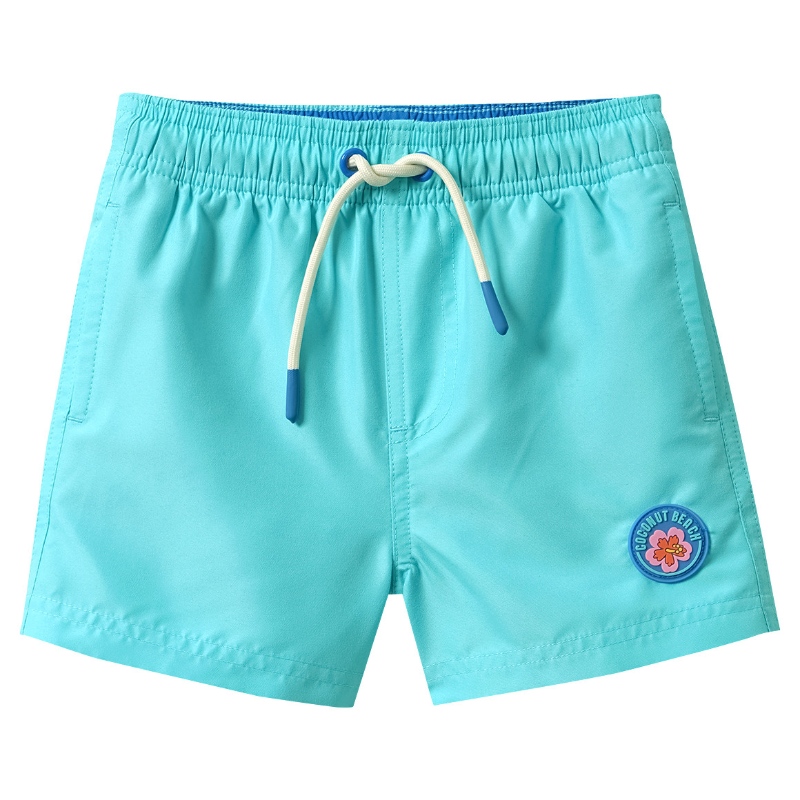 Jungen Badeshorts mit gummierter Applikation