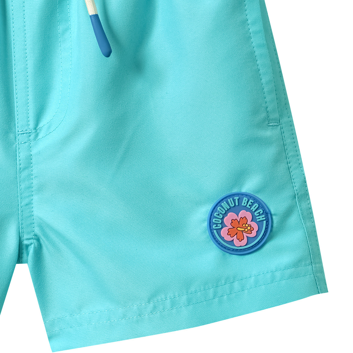 Jungen Badeshorts mit gummierter Applikation