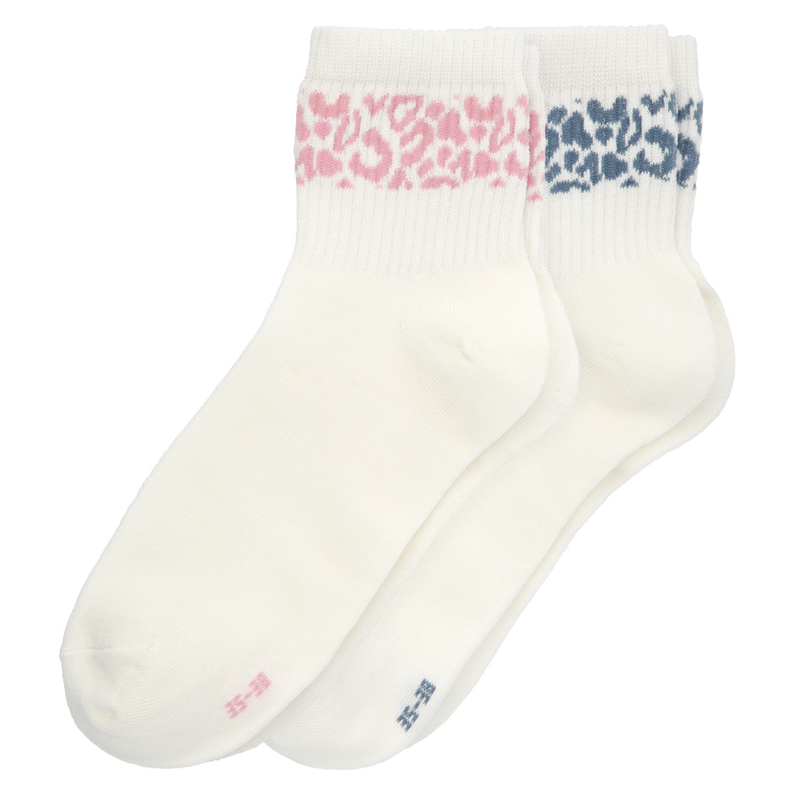 2 Paar Damen Tennissocken mit Leo-Motiv