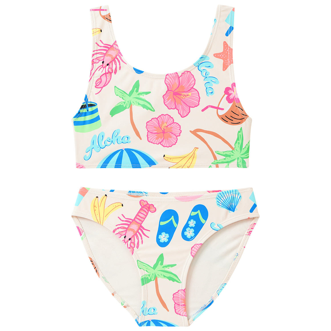 Mädchen Bikini mit sommerlichen Motiven