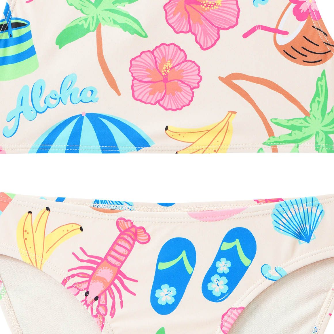 Mädchen Bikini mit sommerlichen Motiven