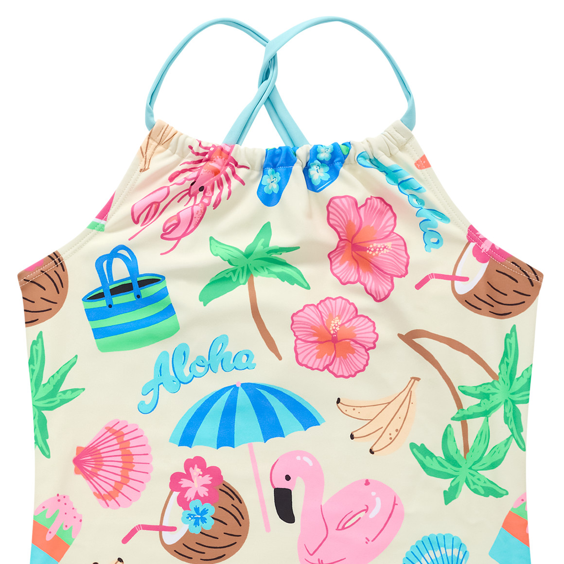 Mädchen Badeanzug mit sommerlichen Motiven