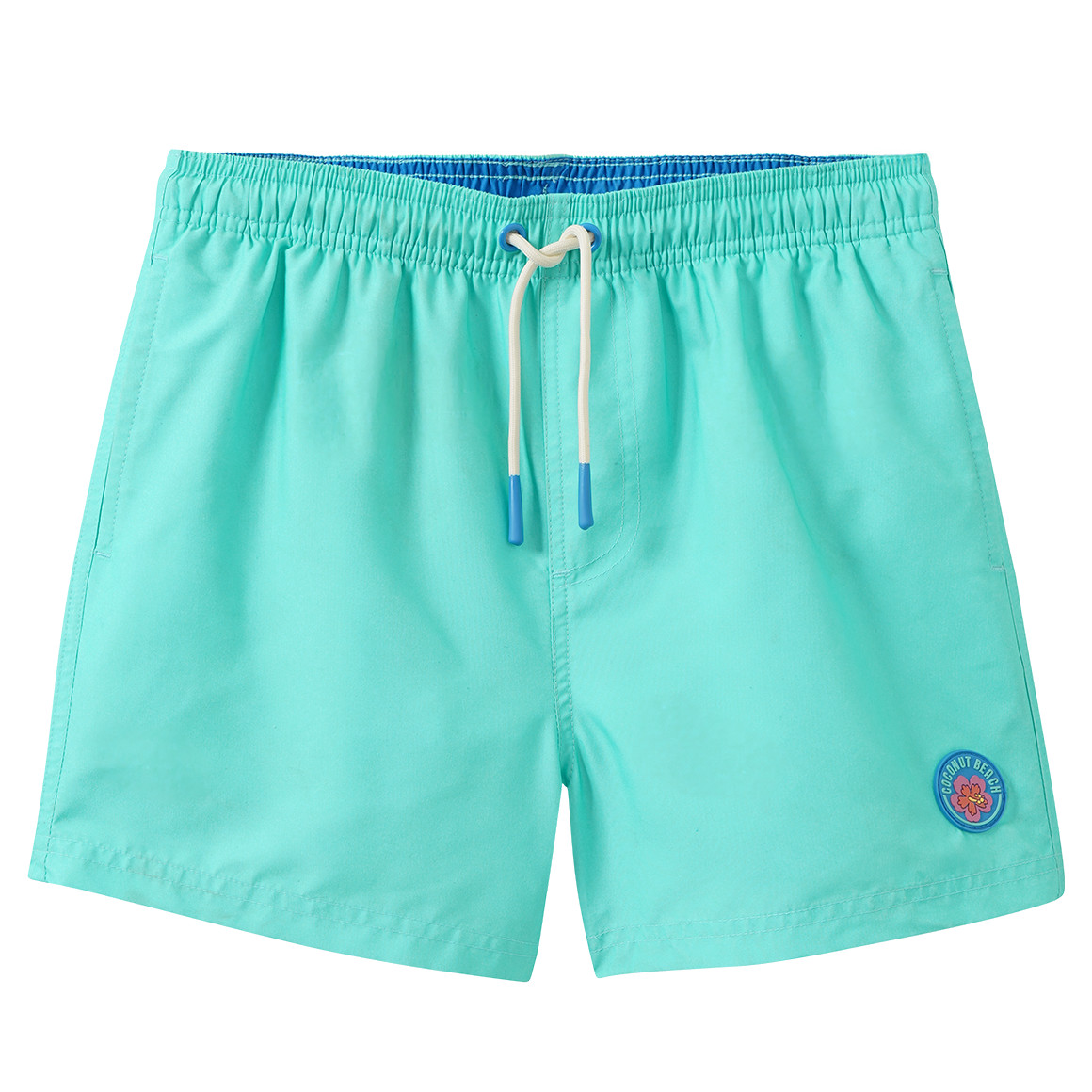 Jungen Badeshorts mit gummierter Applikation
