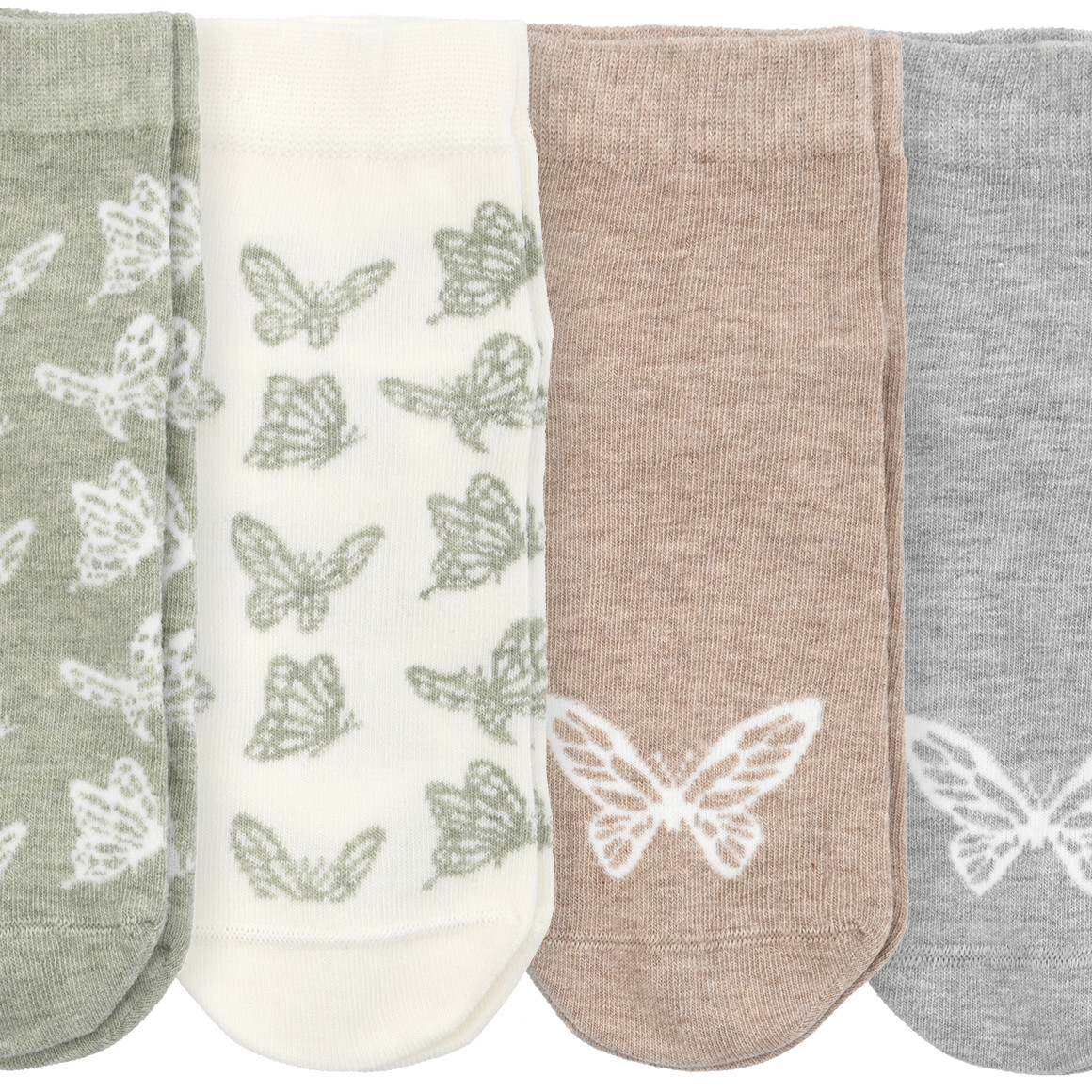 4 Paar Damen Sneaker-Socken im Muster-Mix