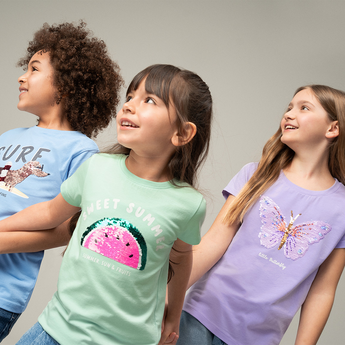 Mädchen T-Shirt mit Wendepailletten