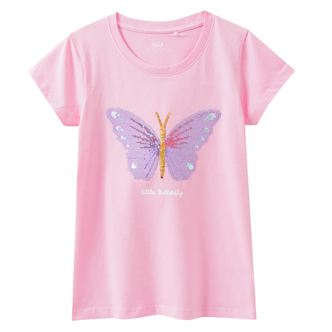 Mädchen T-Shirt mit Wendepailletten