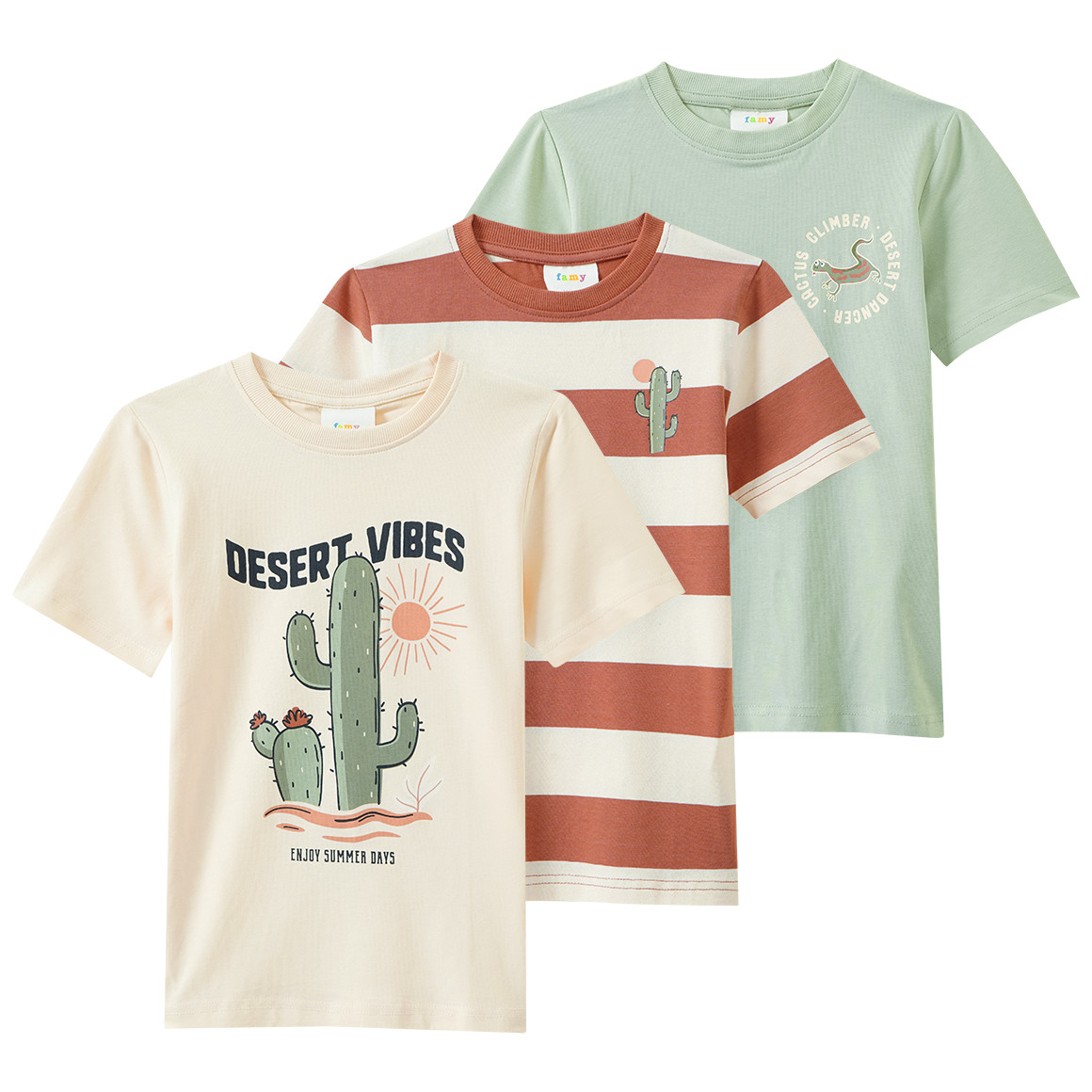 3 jongens T-shirts in verschillende dessins