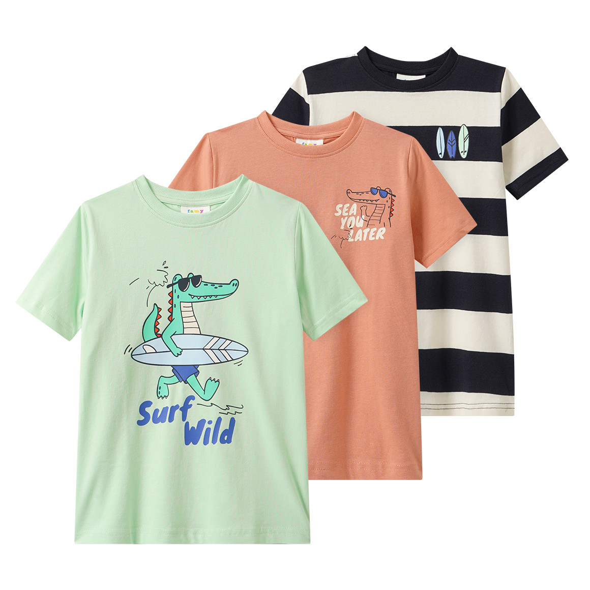 3 T-shirts voor jongens