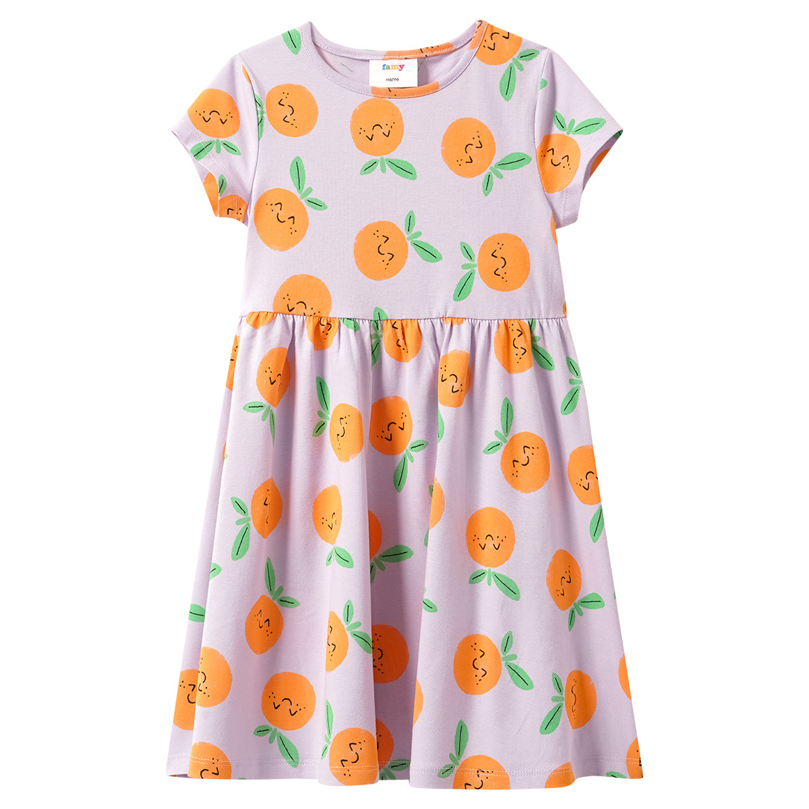 2 Mädchen Kleider mit bunten Motiven