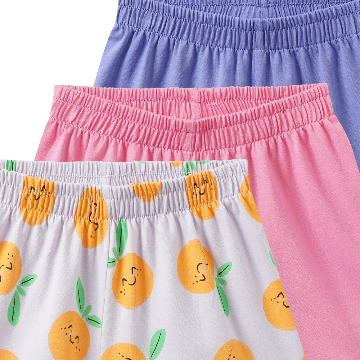 3 Mädchen Shorts mit bunten Motiven