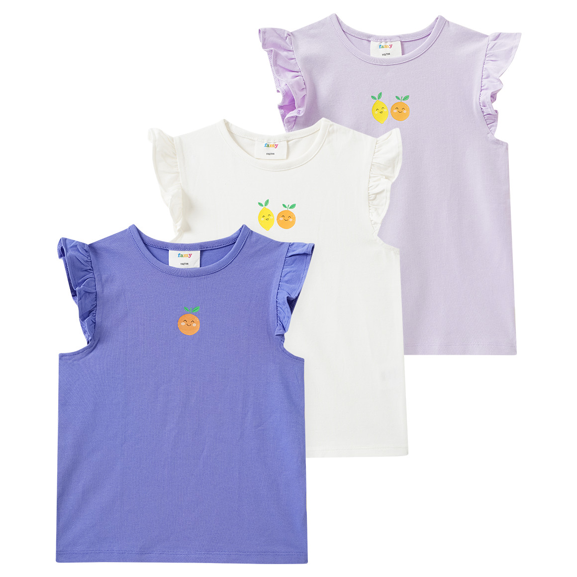 3 Mädchen T-Shirts mit Flügelärmeln