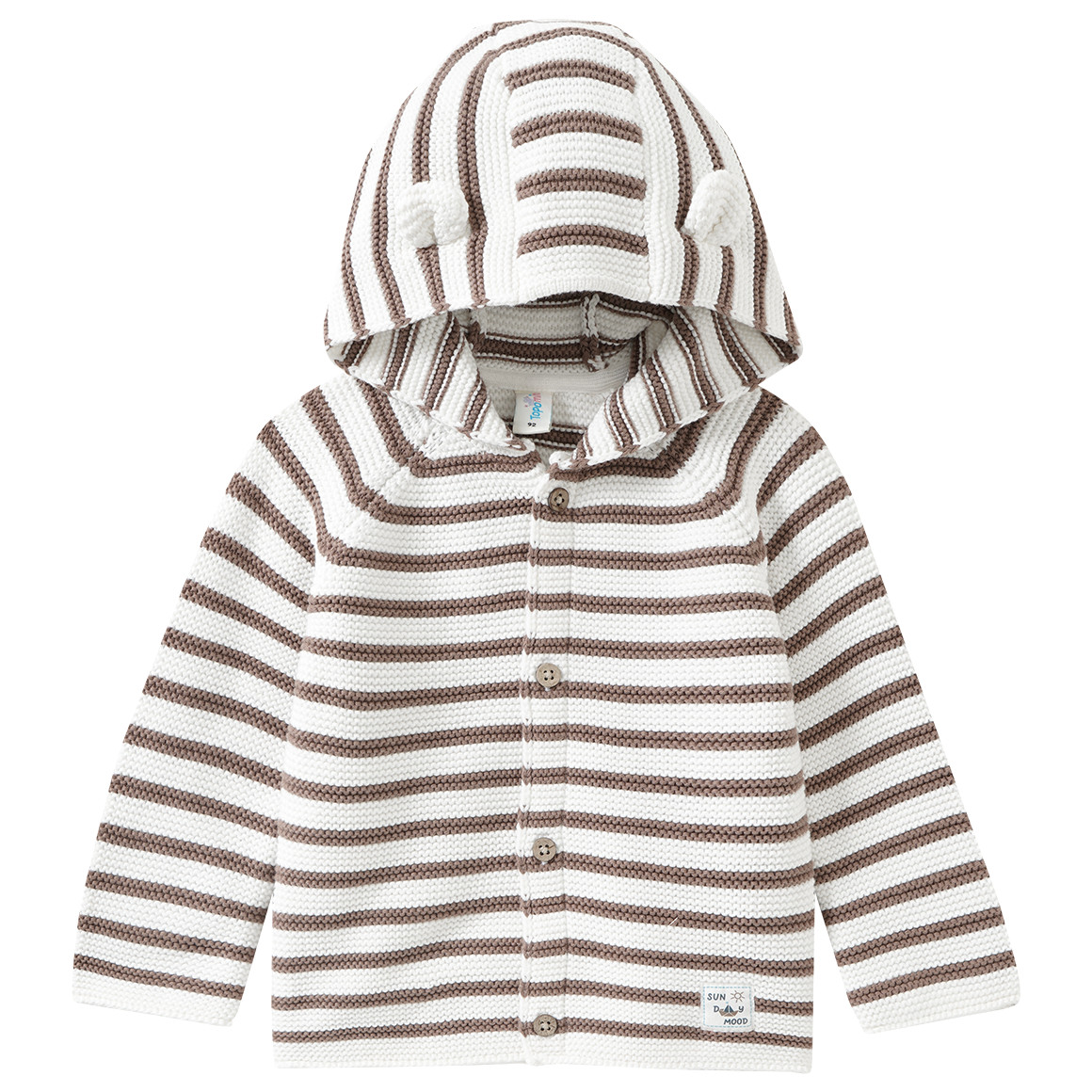 Baby Strickjacke mit Kapuze