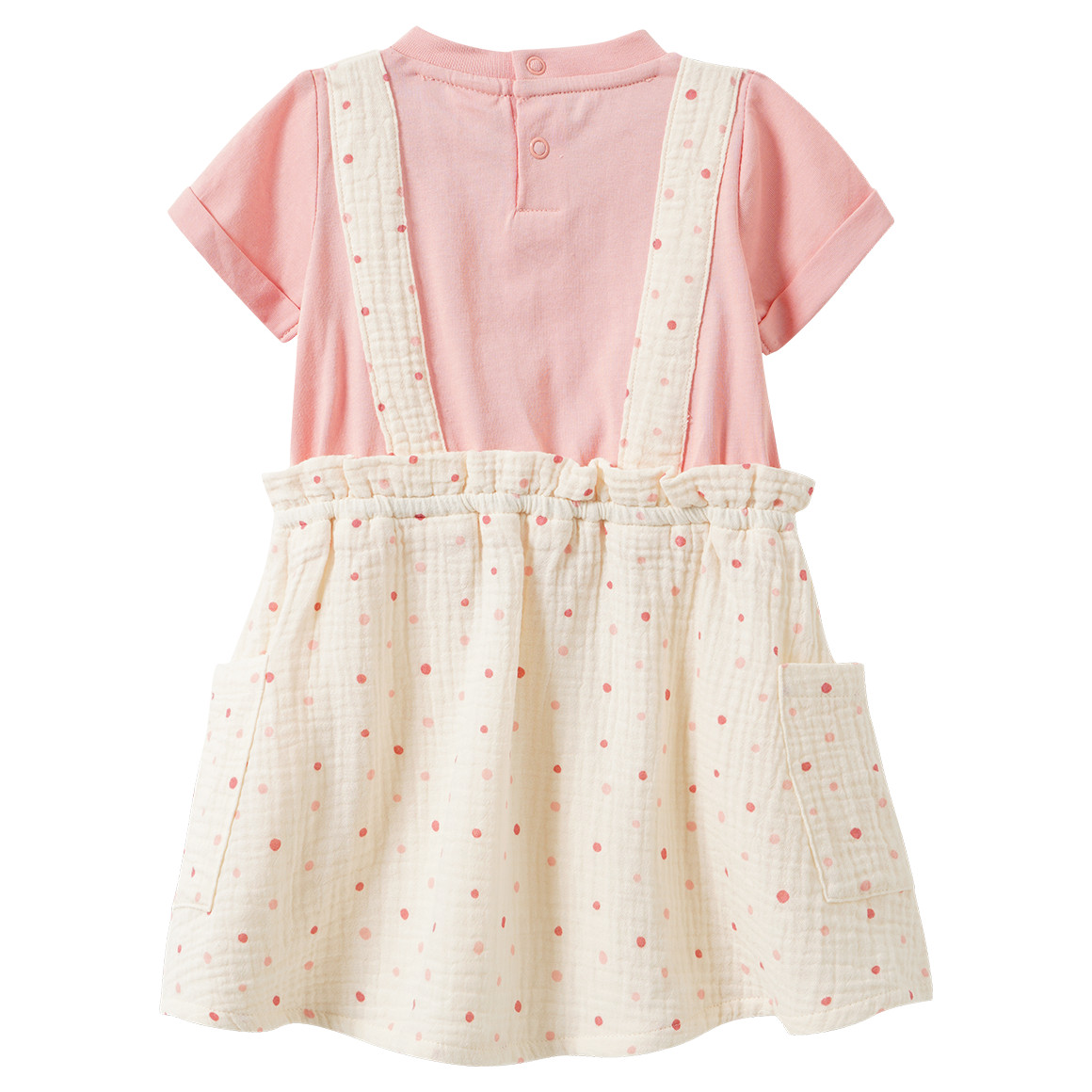 Baby Musselin-Kleid mit Punkte-Print