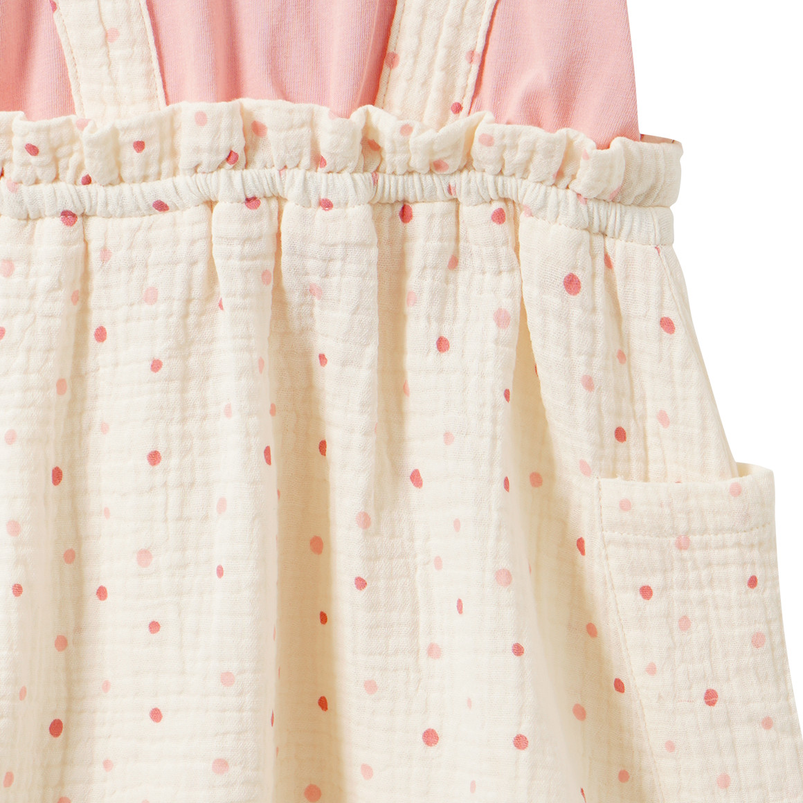 Baby Musselin-Kleid mit Punkte-Print