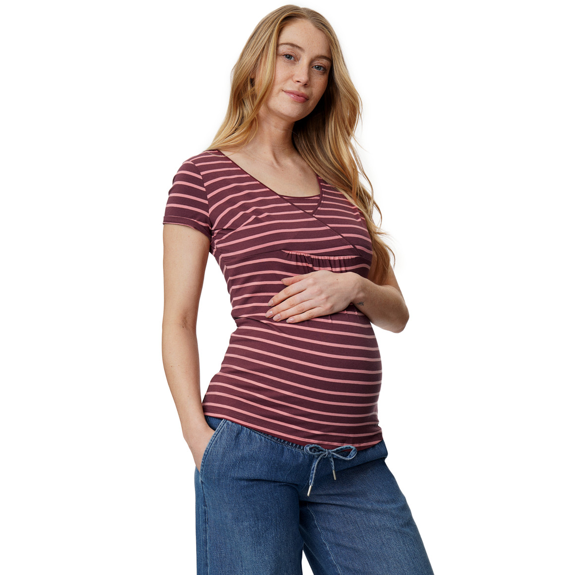 2 Damen Umstands-T-Shirts mit Stillfunktion