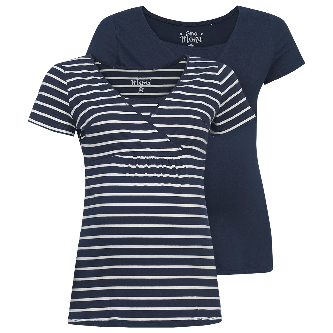 2 Damen Umstands-T-Shirts mit Stillfunktion