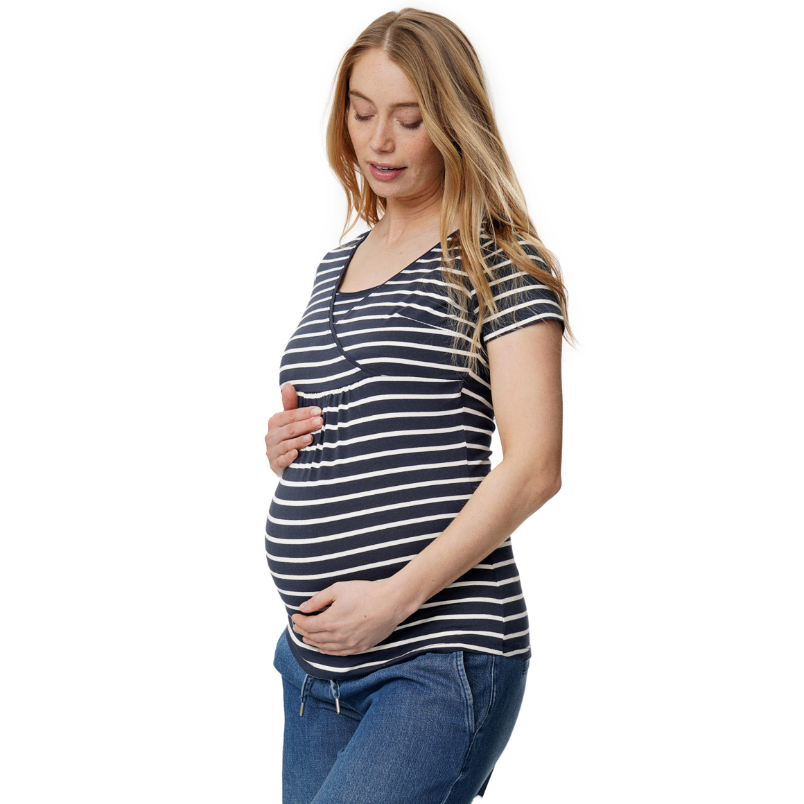 2 Damen Umstands-T-Shirts mit Stillfunktion