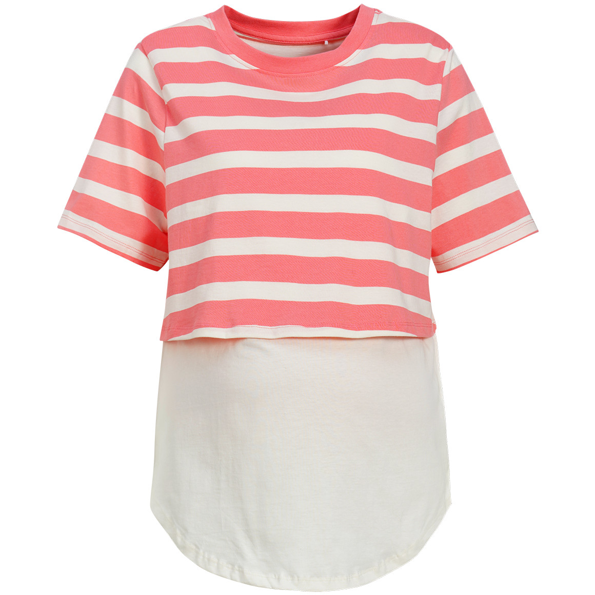 Damen Umstands-T-Shirt im Ringel-Look