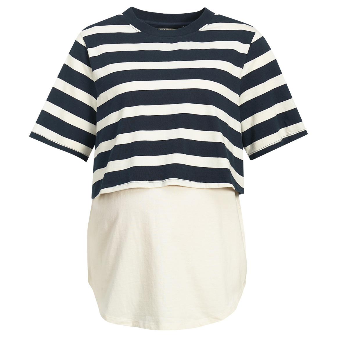 Damen Umstands-T-Shirt im Ringel-Look