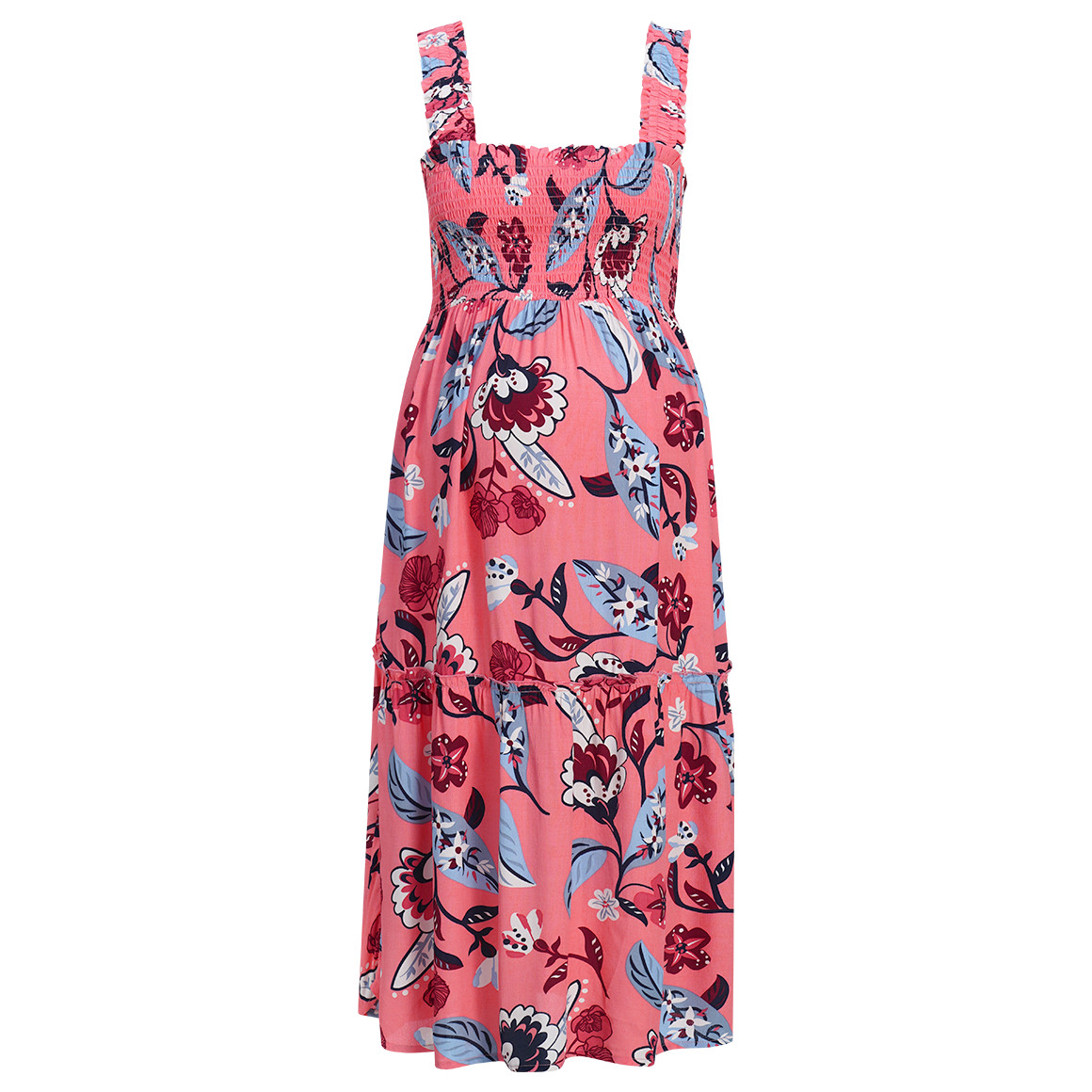 Damen Umstands-Maxikleid mit Blumen-Print