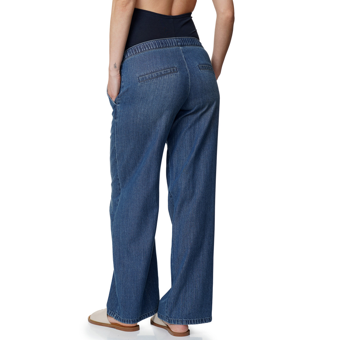 Damen Umstands-Jeans im Wide-Leg Design