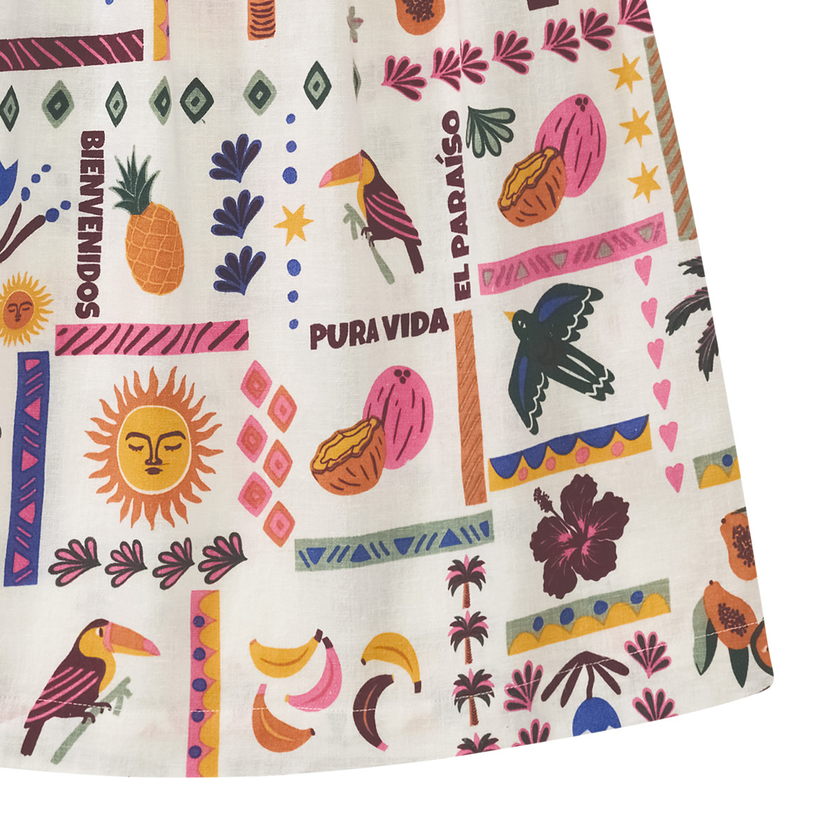 Linnen jurk voor meisjes met print