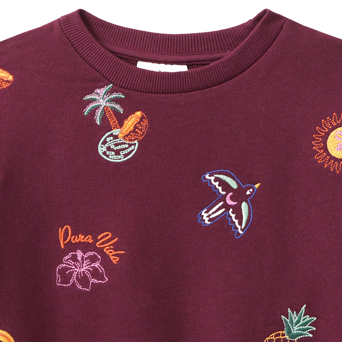 Mädchen Sweatshirt mit Allover-Stickerei
