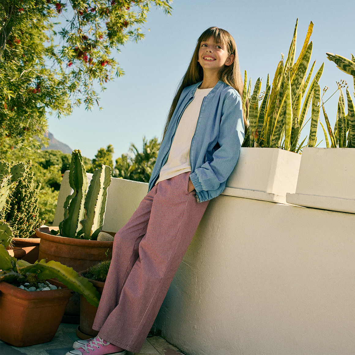 Mädchen Wide-Leg-Hose mit Streifen