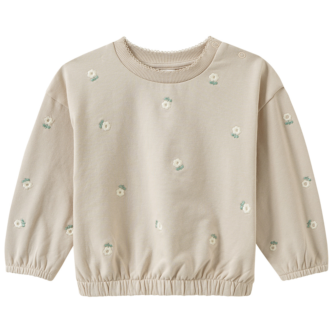 Baby Sweatshirt mit Blumen-Stickerei