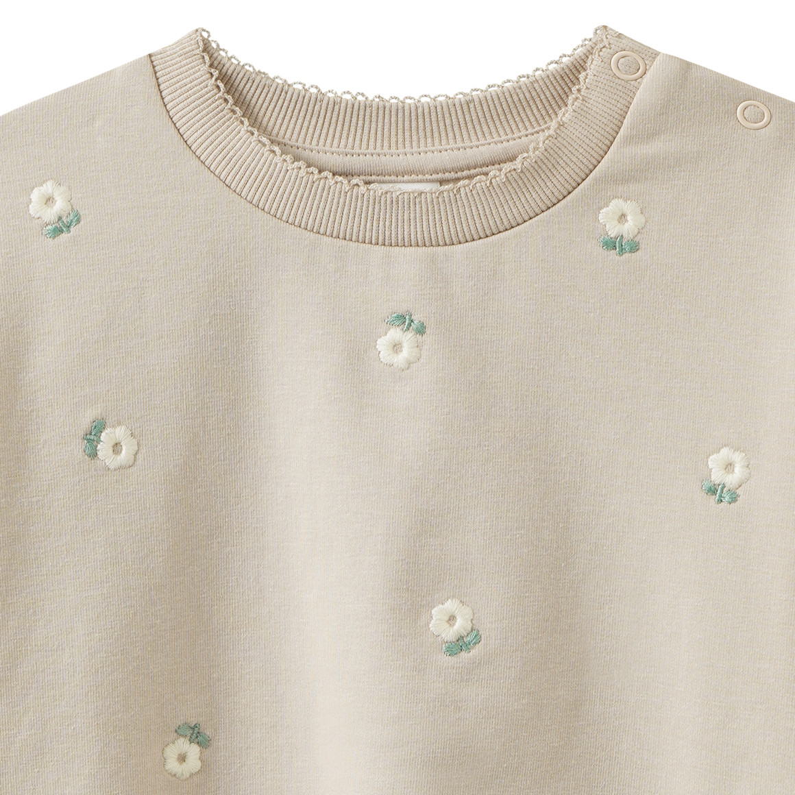 Baby Sweatshirt mit Blumen-Stickerei