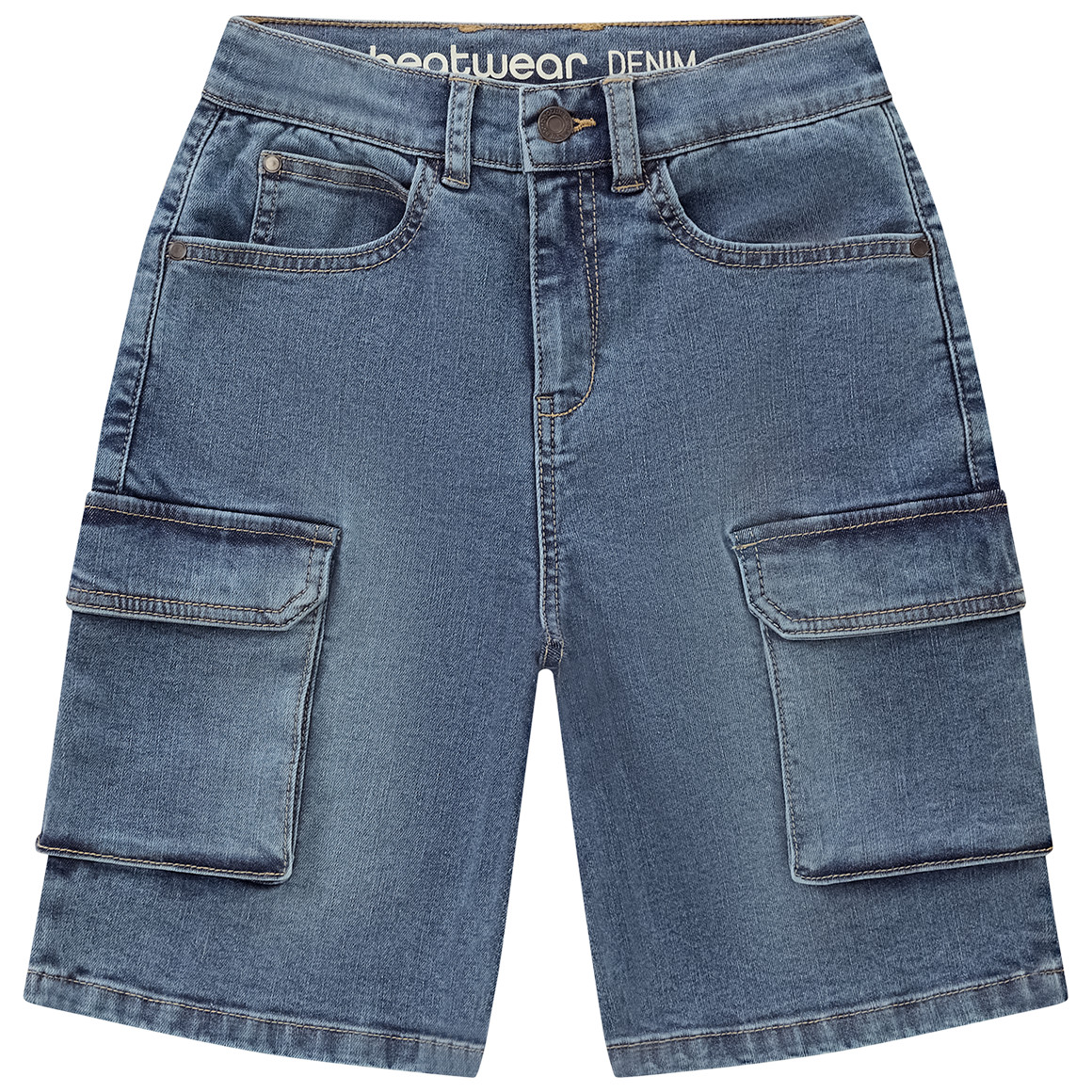 Jeansshort in cargo-stijl voor jongens