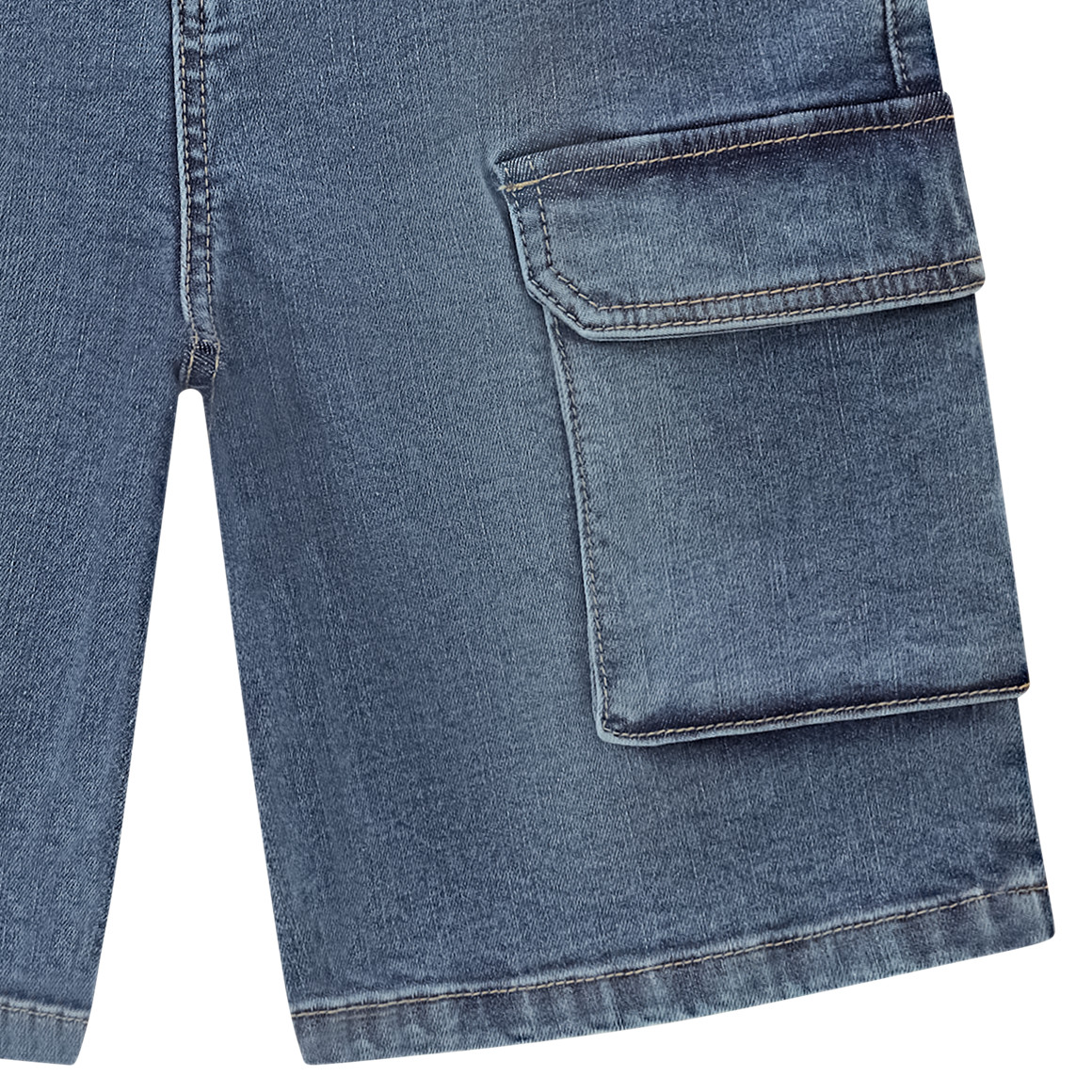 Jeansshort in cargo-stijl voor jongens