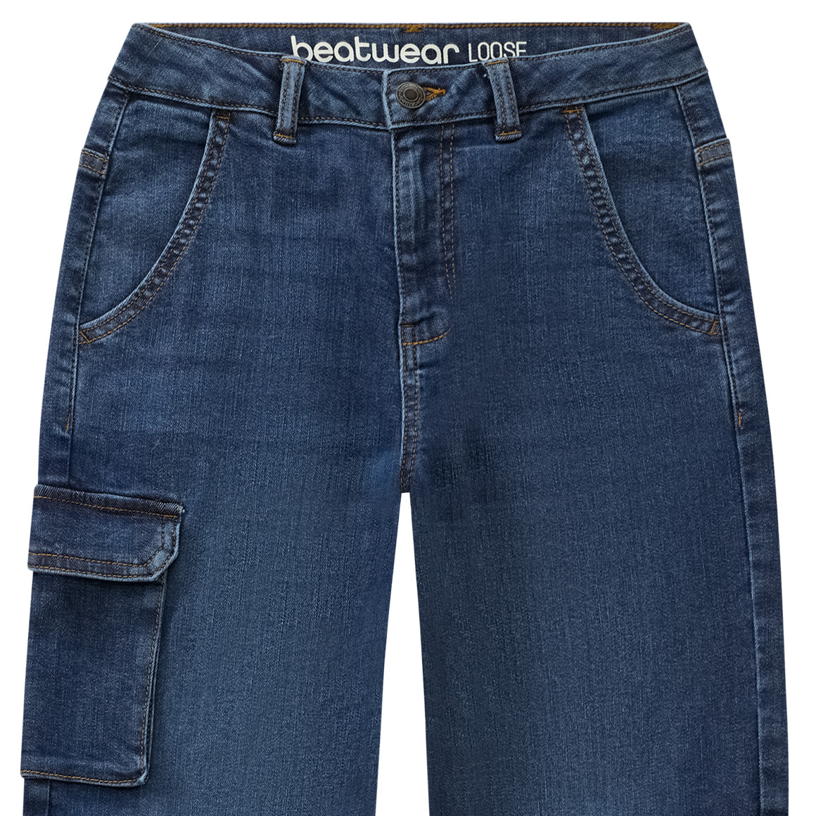 Jungen Cargo-Jeans mit verstellbarem Bund