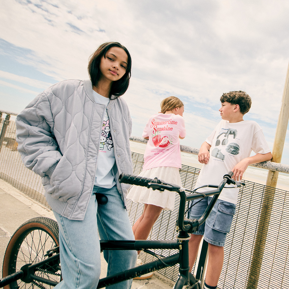 Mädchen Steppjacke mit Wellensteppung