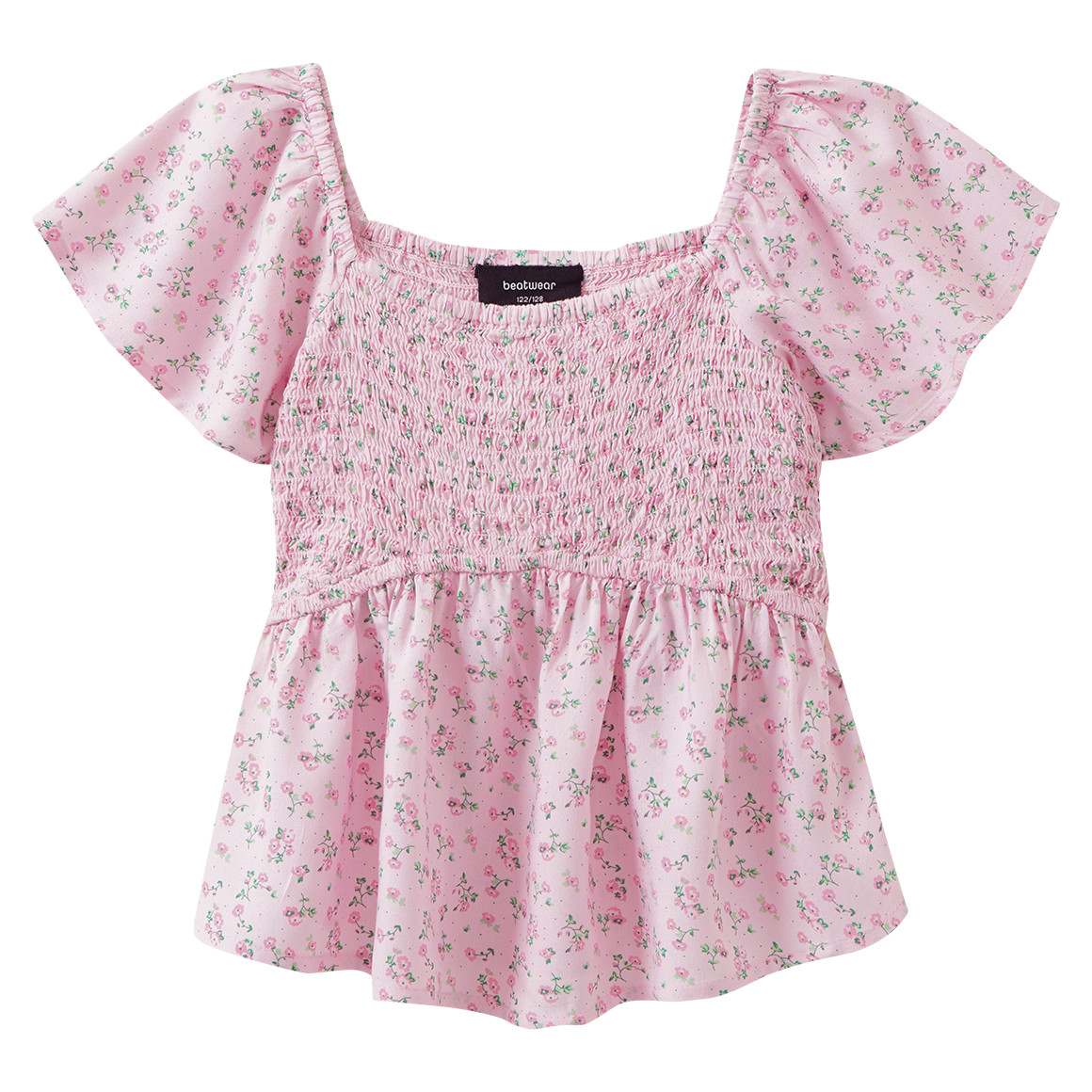 Mädchen Blusenshirt mit Blumen allover