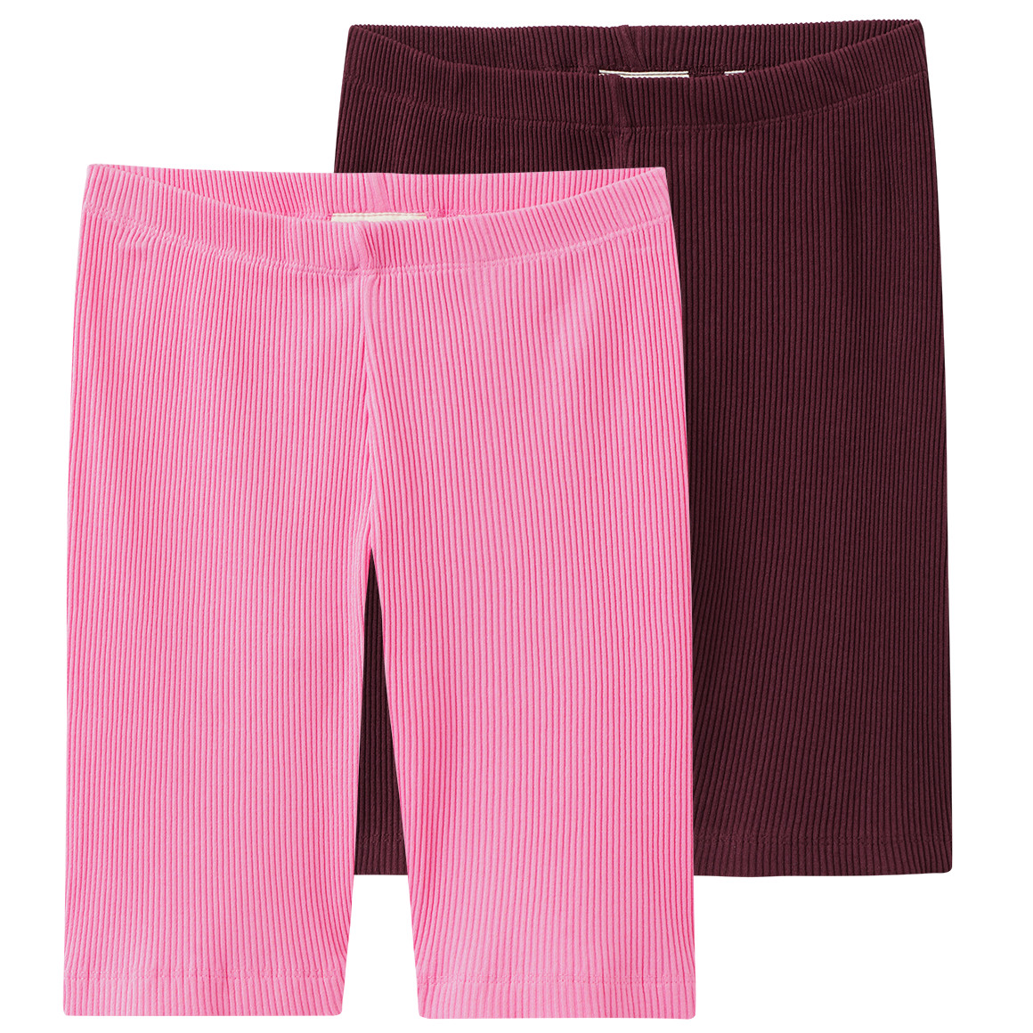 2 effen, korte leggings voor meisjes