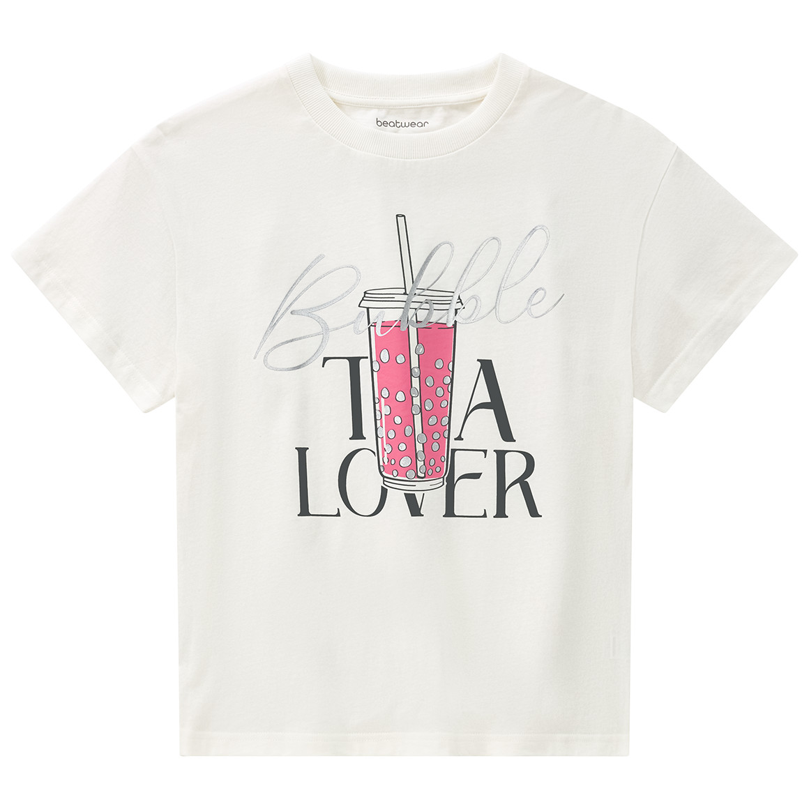 Mädchen T-Shirt mit Glanz-Print