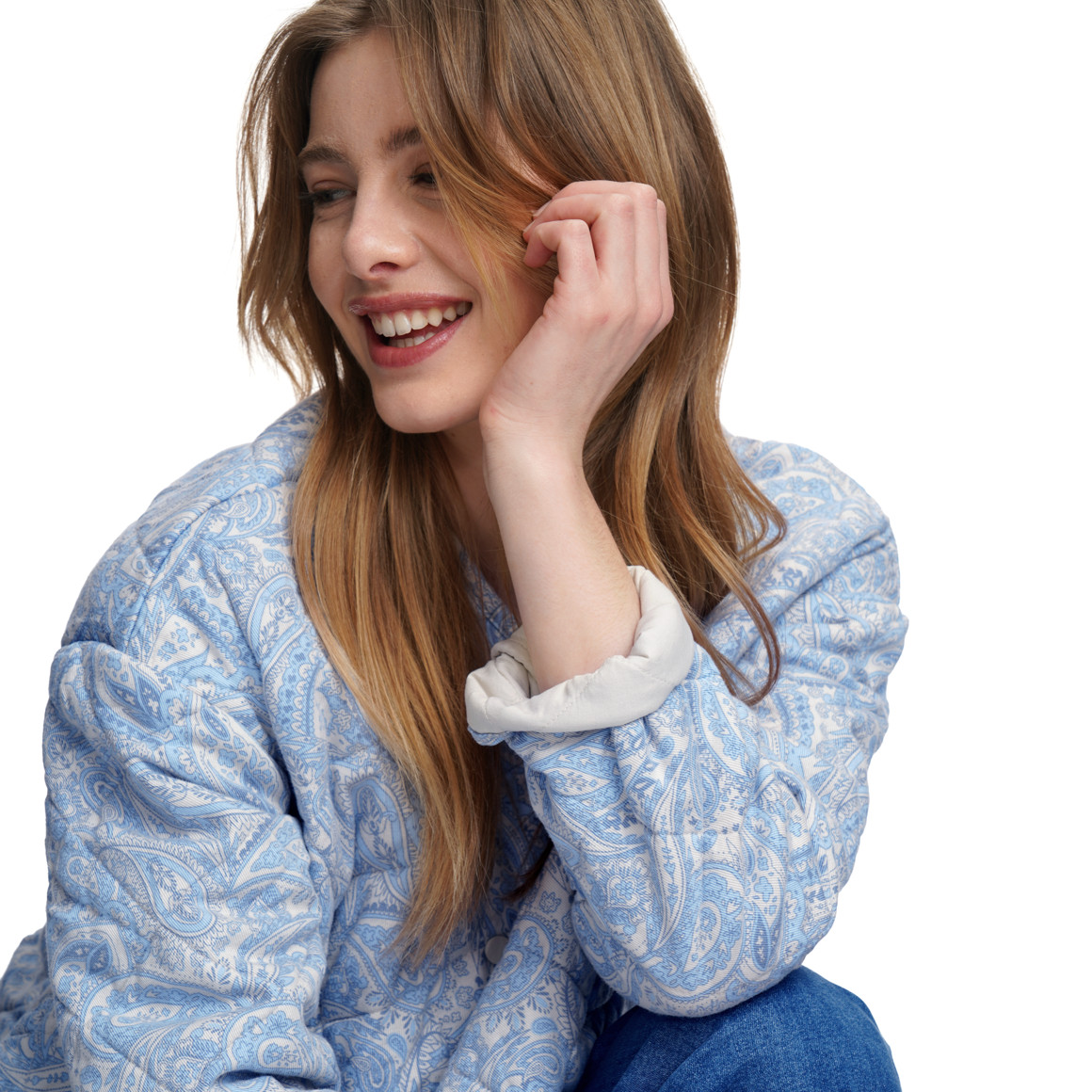 Damen Steppjacke mit Paisley-Muster