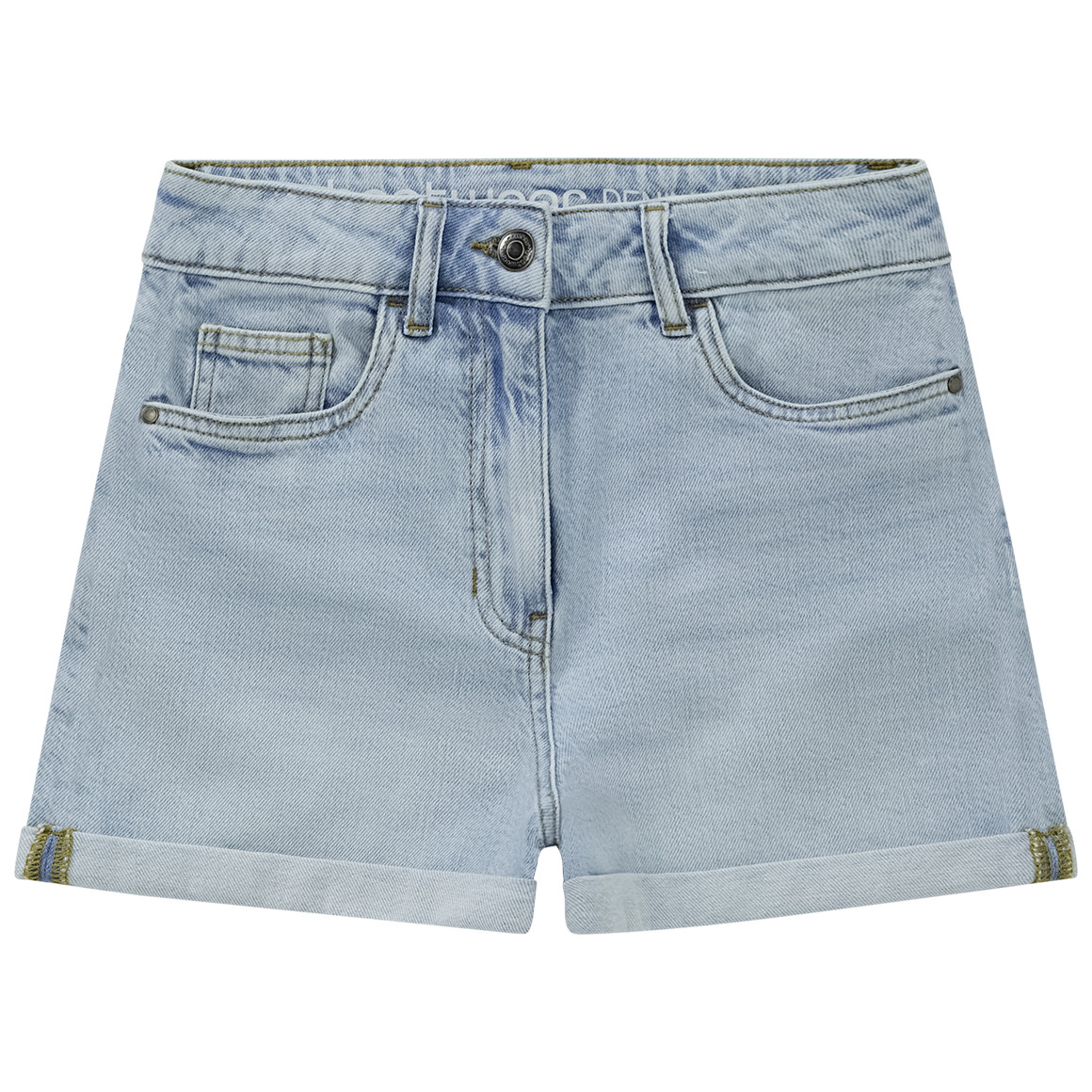 Meisjesjeansshorts met omslag