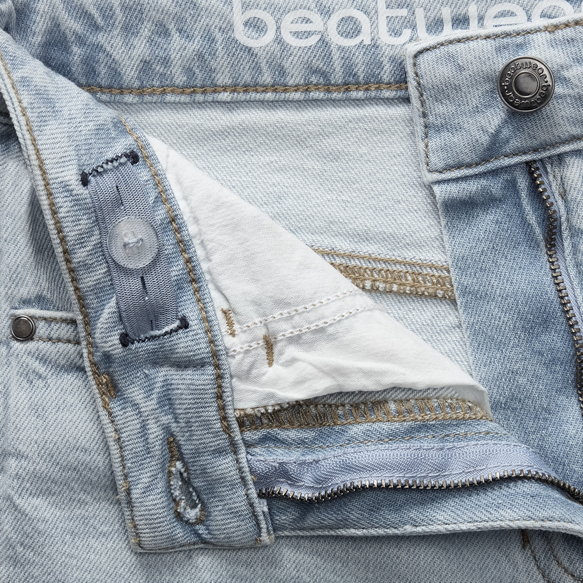 Meisjesjeansshorts met omslag